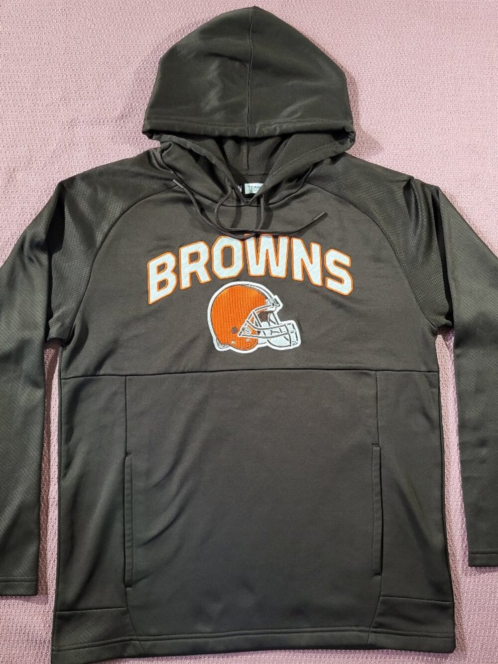NFL Team Apparel Cleveland Browns Football Hoodie Brown Size M